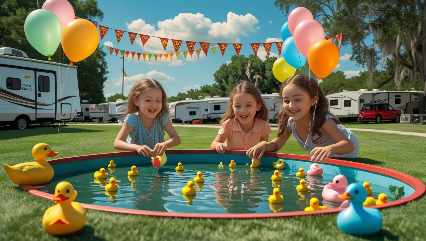 duck pond and balloon pop event