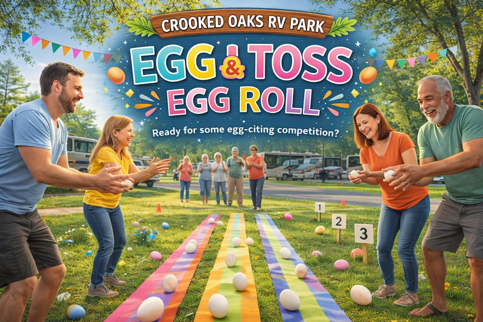 egg toss and egg roll contest